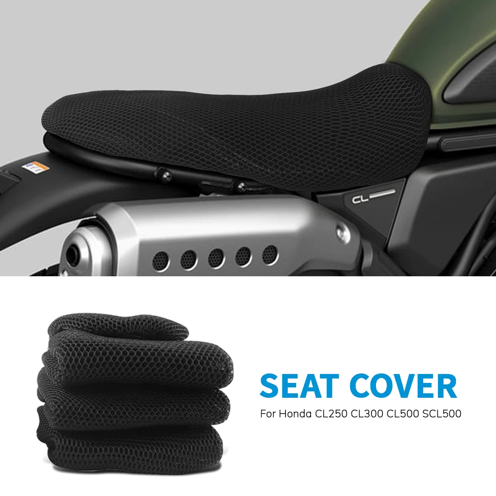 For Honda CL250 CL300 CL500 SCL500 Motorcycle Anti-Slip 3D Mesh Fabric Seat Cover Breathable Waterproof Cushion