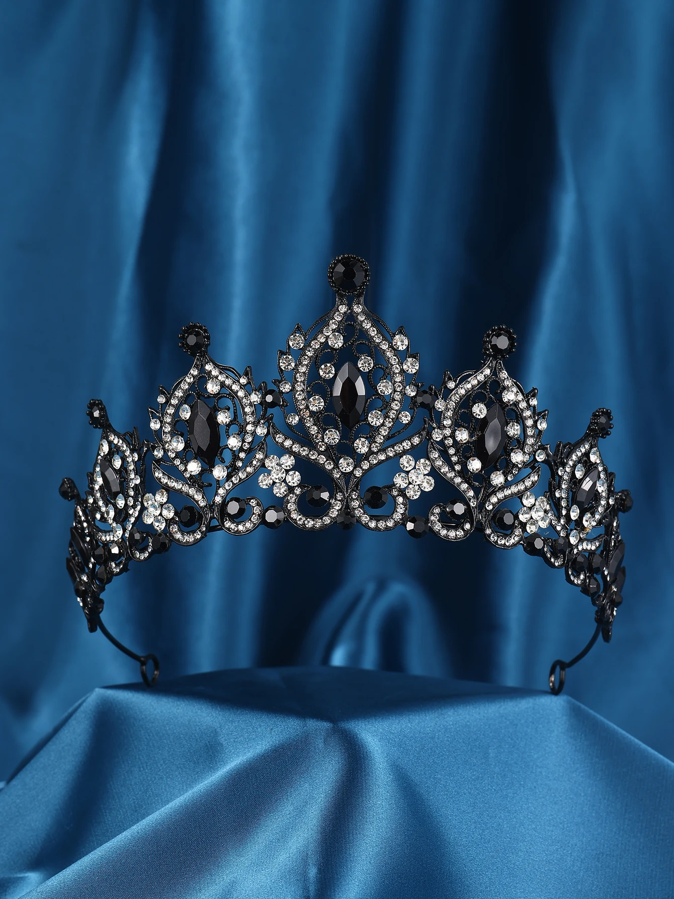 Black Crystal Bridal Tiaras And Crowns Rhinestone Prom Diadem Headband Bridal Wedding Hair Accessories Jewelry Crown Tiara