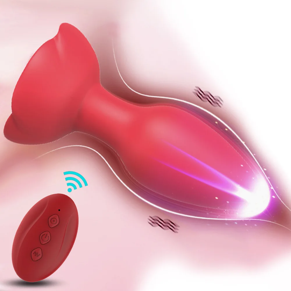 

10 Modes Remote Control Anal Vibrating Sex Toy Rose Vibrator for Women Butt Plug with Prostate Massager Silicone Stimulator 18