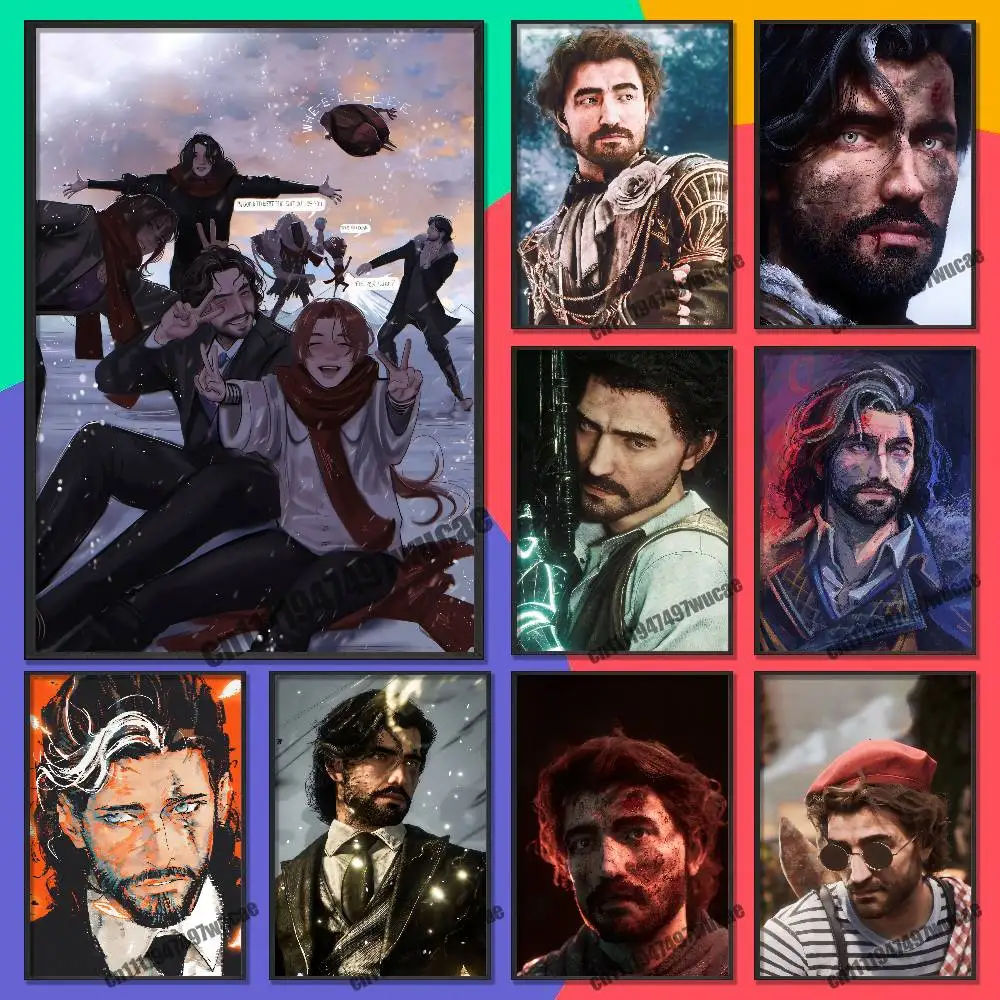 For Gustave Clair Obscur Expedition 33 Poster Sticker Cover Bars Custom Film Self-adhesive Ornament Collectibles Playbill
