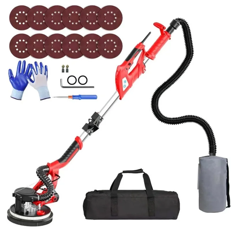 Ponceuse à cloisons sèches 750W, machine de ponçage variable, 7 vitesses, ponceuse électrique à cloisons sèches pliable avec poignée télescopique