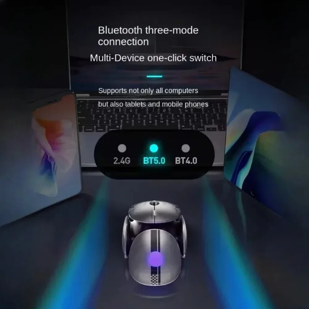 Inphic X2 Tri-Mode Metallo Bluetooth Mouse Wireless Silenzioso Ricaricabile E-Sport Retroilluminazione Gaming PC Laptop Accessori Regalo