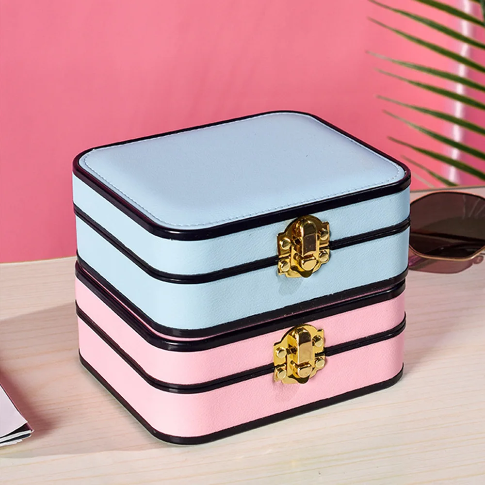 Portable Jewelry Storage Box Leather Travel Earrings Necklace Rings Bracelets Display Case Propose Wedding Jewelry Packaging Box