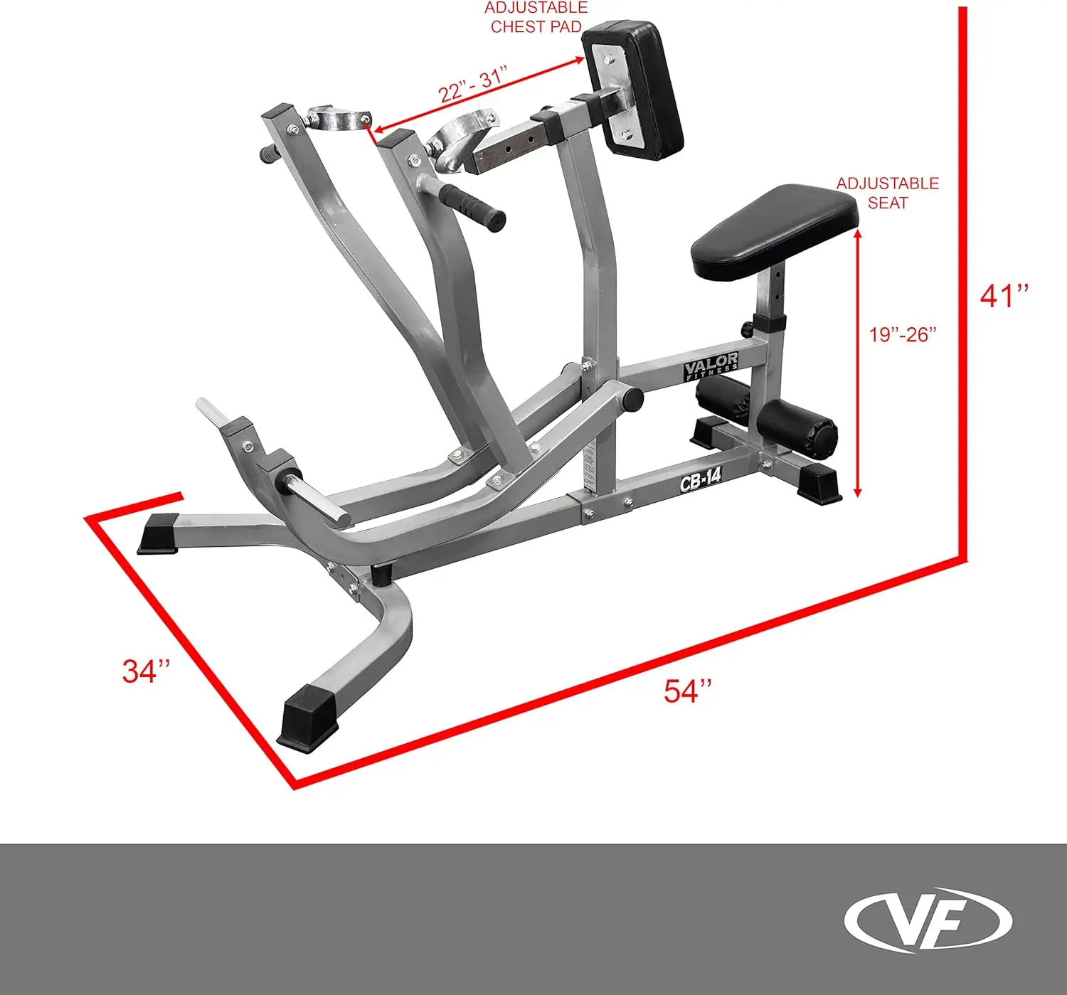 Seated Row Machine - Plate Loaded, Converging Arms, Multi-Grip Handles, 400 lb Capacity Includes 2