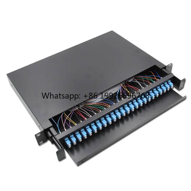 19 Inch Rack Mount 12 Ports 24 Cores SC/UPC Fiber Optic Patch Panel ODF