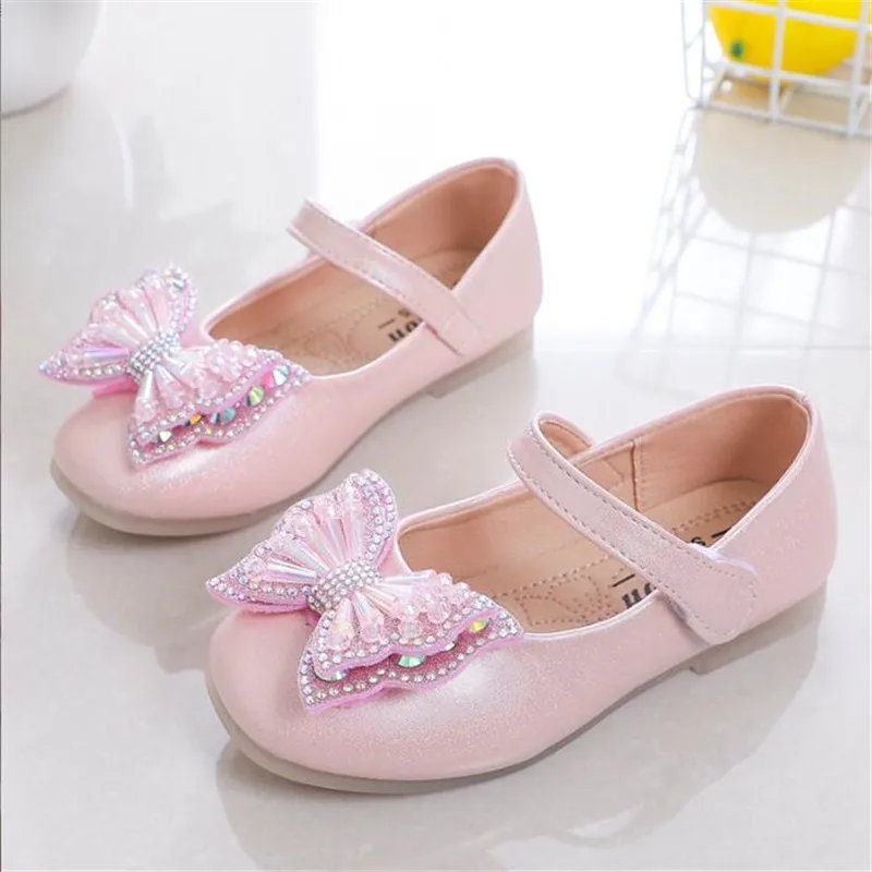 Children\'s leather shoes girls black performance shoes autumn girls princess shoes white beans single shoes students flat shoes