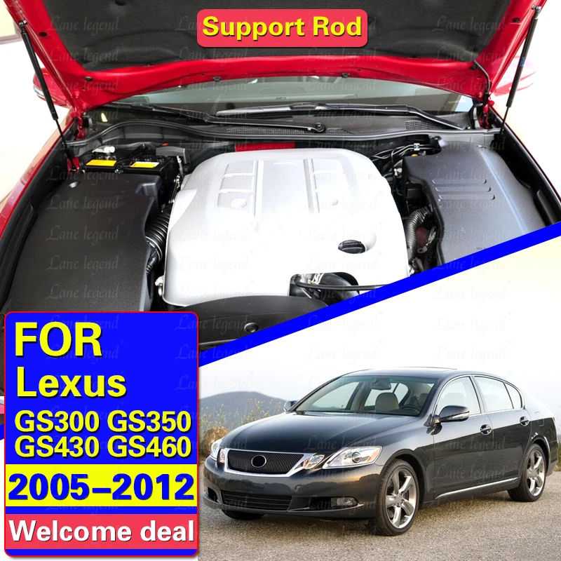 1 Pair Car Front Engine Hood Lift Supports Shocks Struts Rods Arm Bars For Lexus GS300 GS350 GS430 GS460 2005-2012