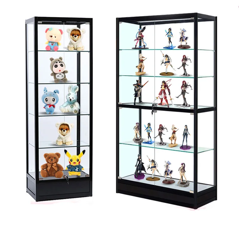 customized.Cheap Aluminum Profile Showcase Retail Shop Display Counter Exhibition Glass Cabinets