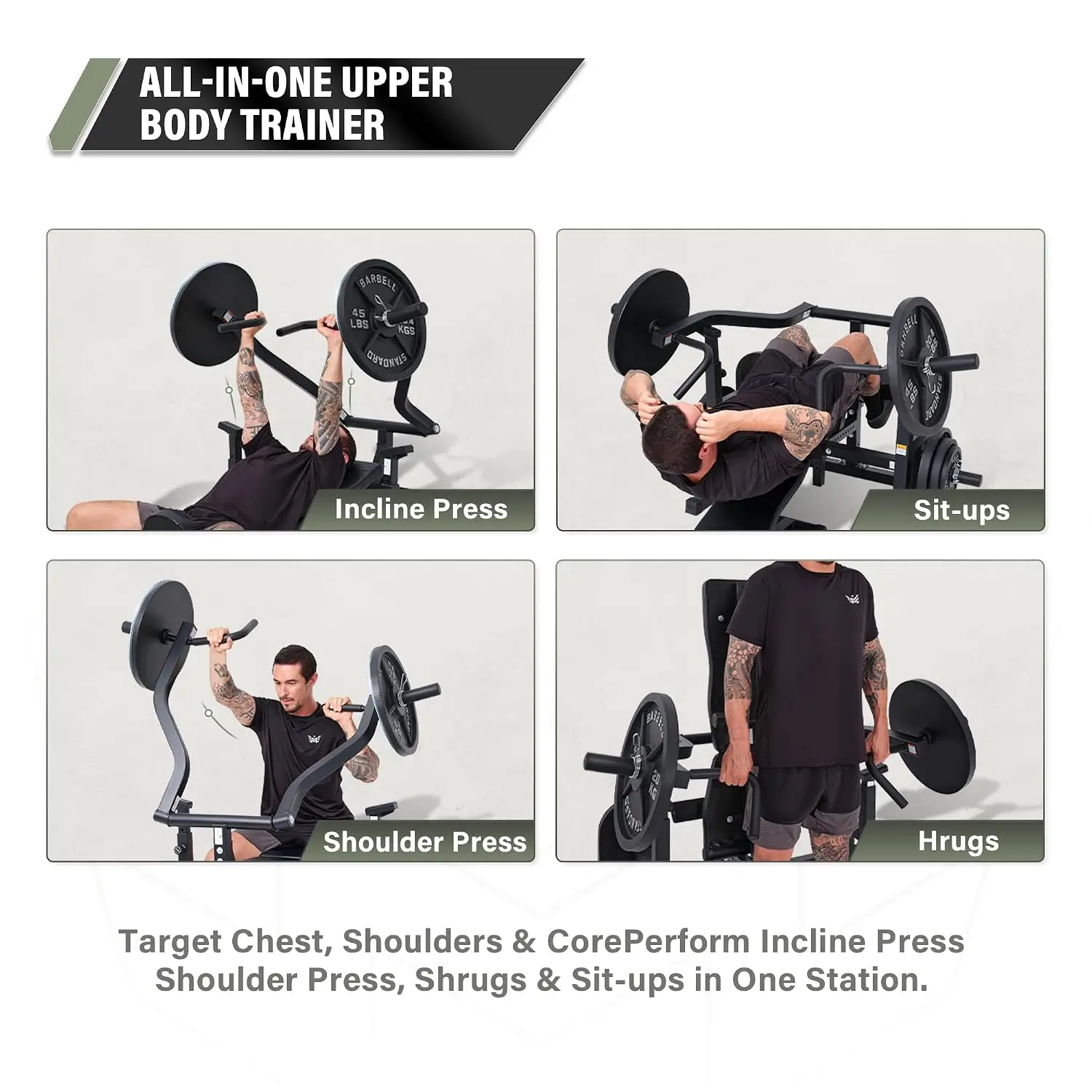 Drone P1 Bench Press Rack with Independent Arms – Adjustable Flat & Incline Bench Press for Chest & AB Workouts –, Customized