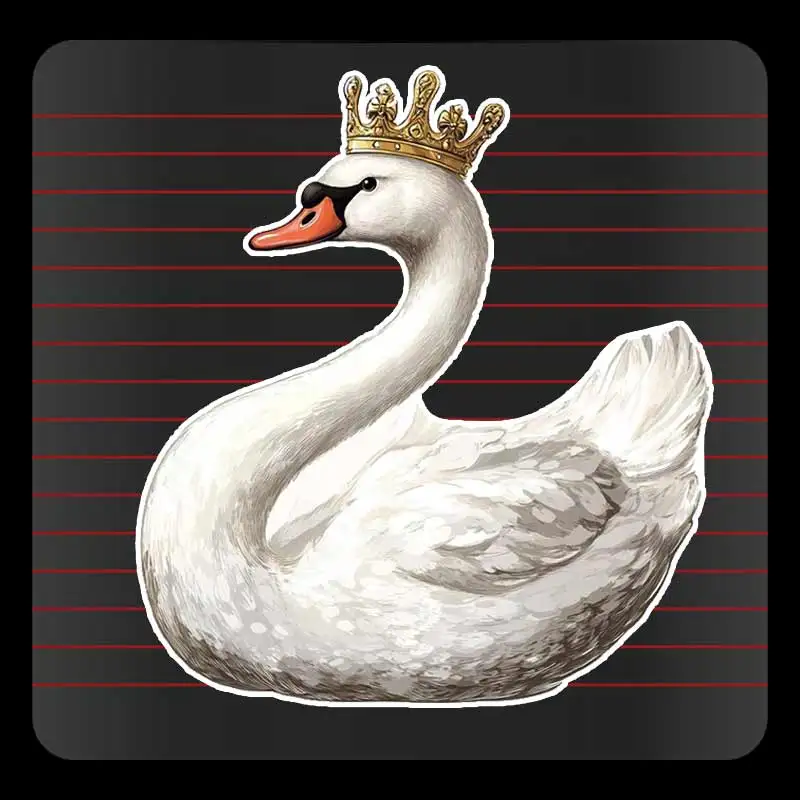 

Car Sticker Swan with Crown Sticker Vinyl Decal Waterproof Rear Window Motorcycle Camper Bumper Truck Laptop Decoration SH784