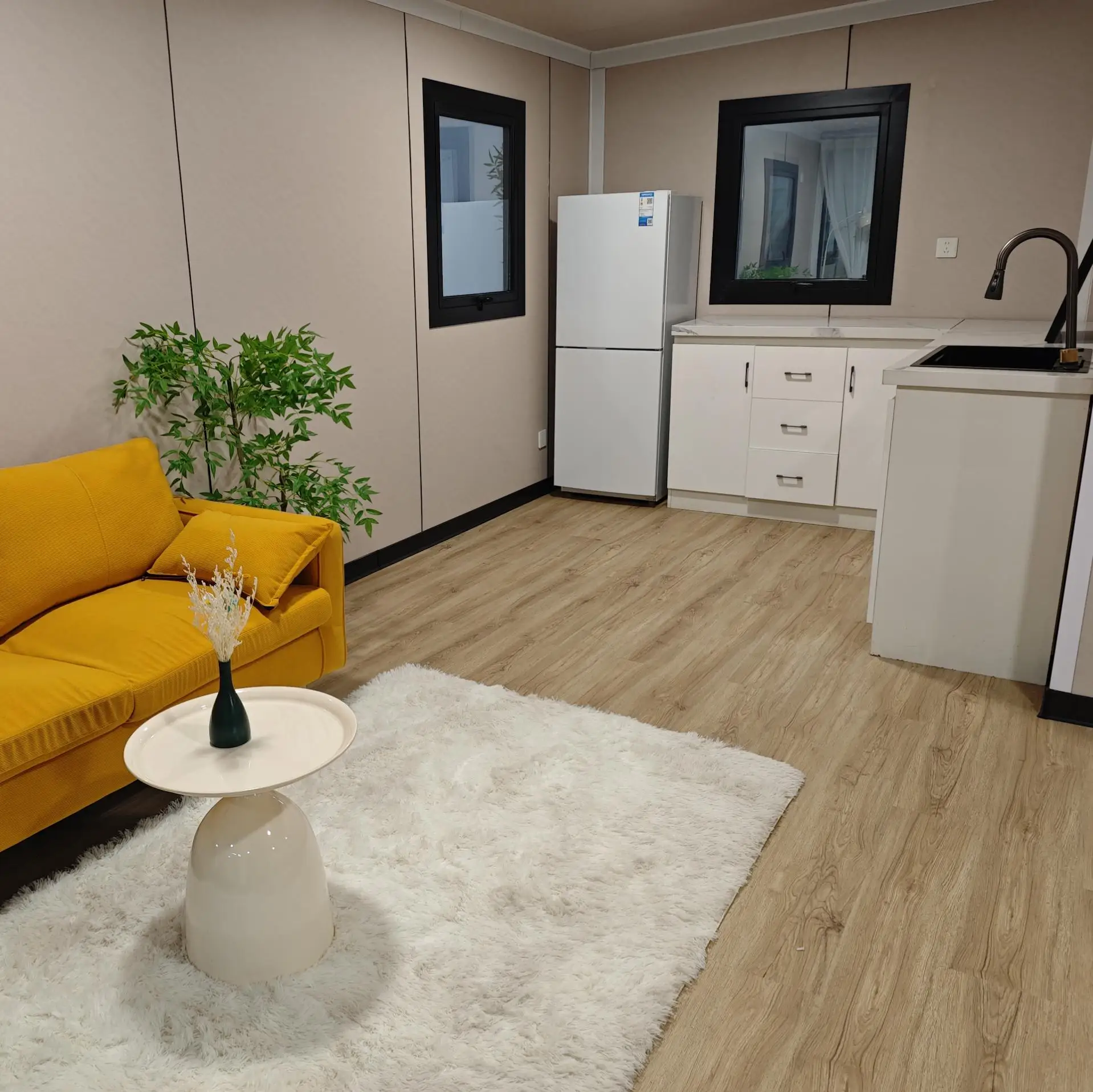 Maisons préfabriquées, minuscules maisons de conteneurs pour la maison, maisons préfabriquées mobiles modulaires, expédition pliable