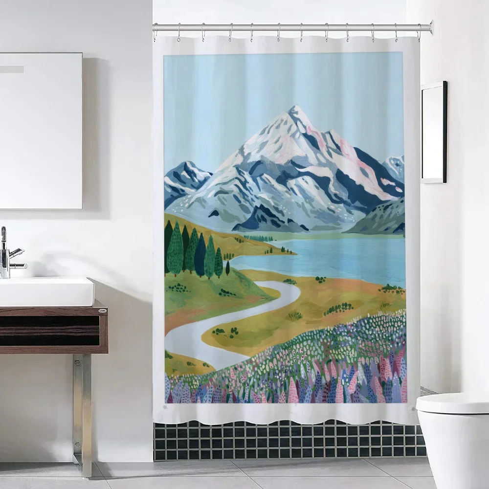 Travel Shower Curtains Bathroom Curtain for Quarto Folding Partition Accessories Bath Bedrooms Houses Rooms Waterproof the Home