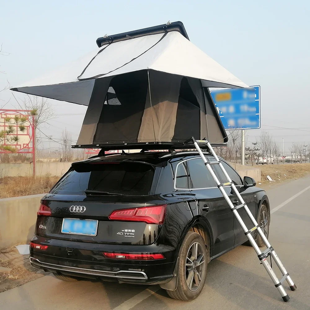 2023 Factory straight pop up camping 2 person automatic SUV truck rooftop tents hard cover car roof tent