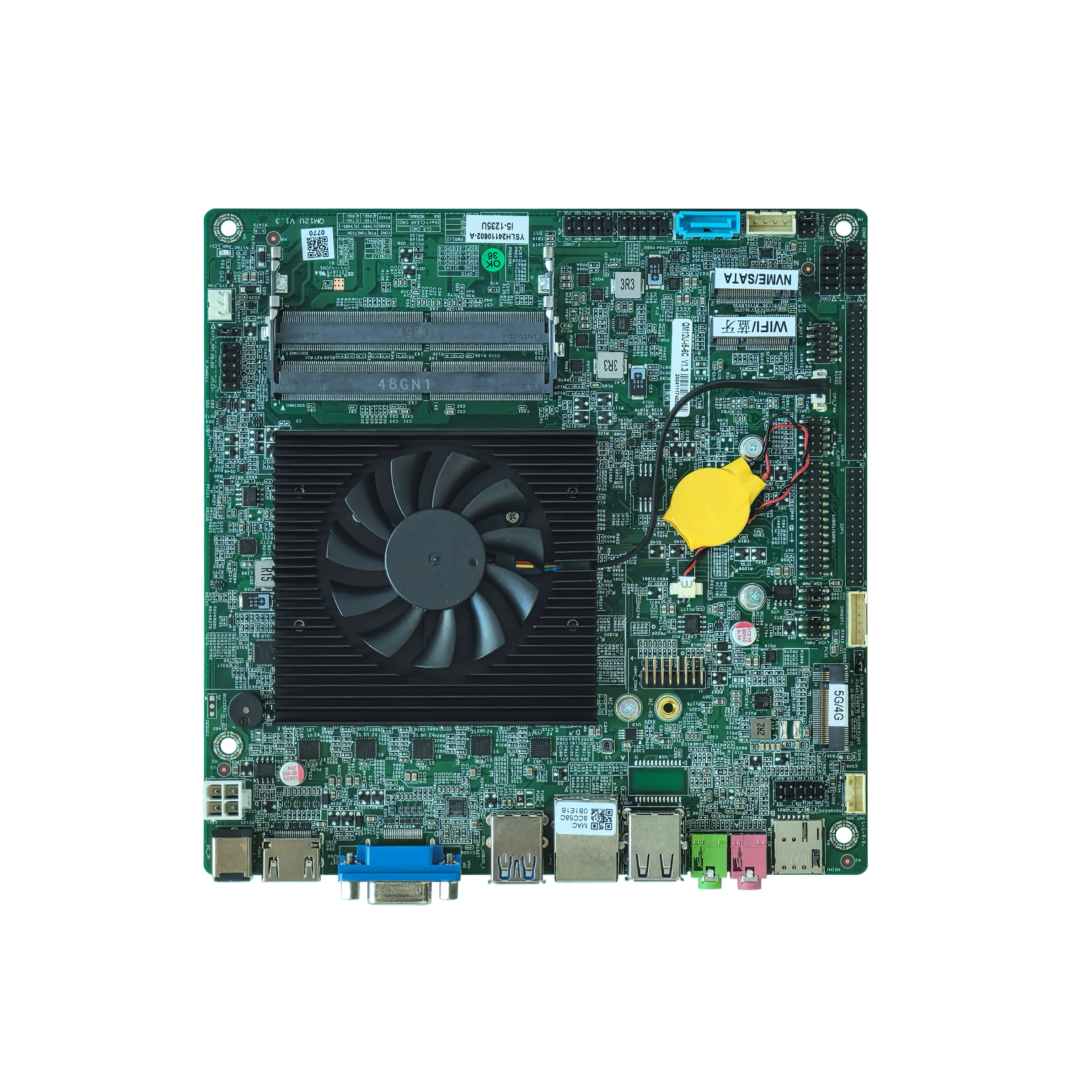 Wholesale Price Mini-ITX Motherboard QM13U Support Raptor Lake13th Gen I3-1315U DDR4 64G 4K 4G/5G-M.2 GPIO
