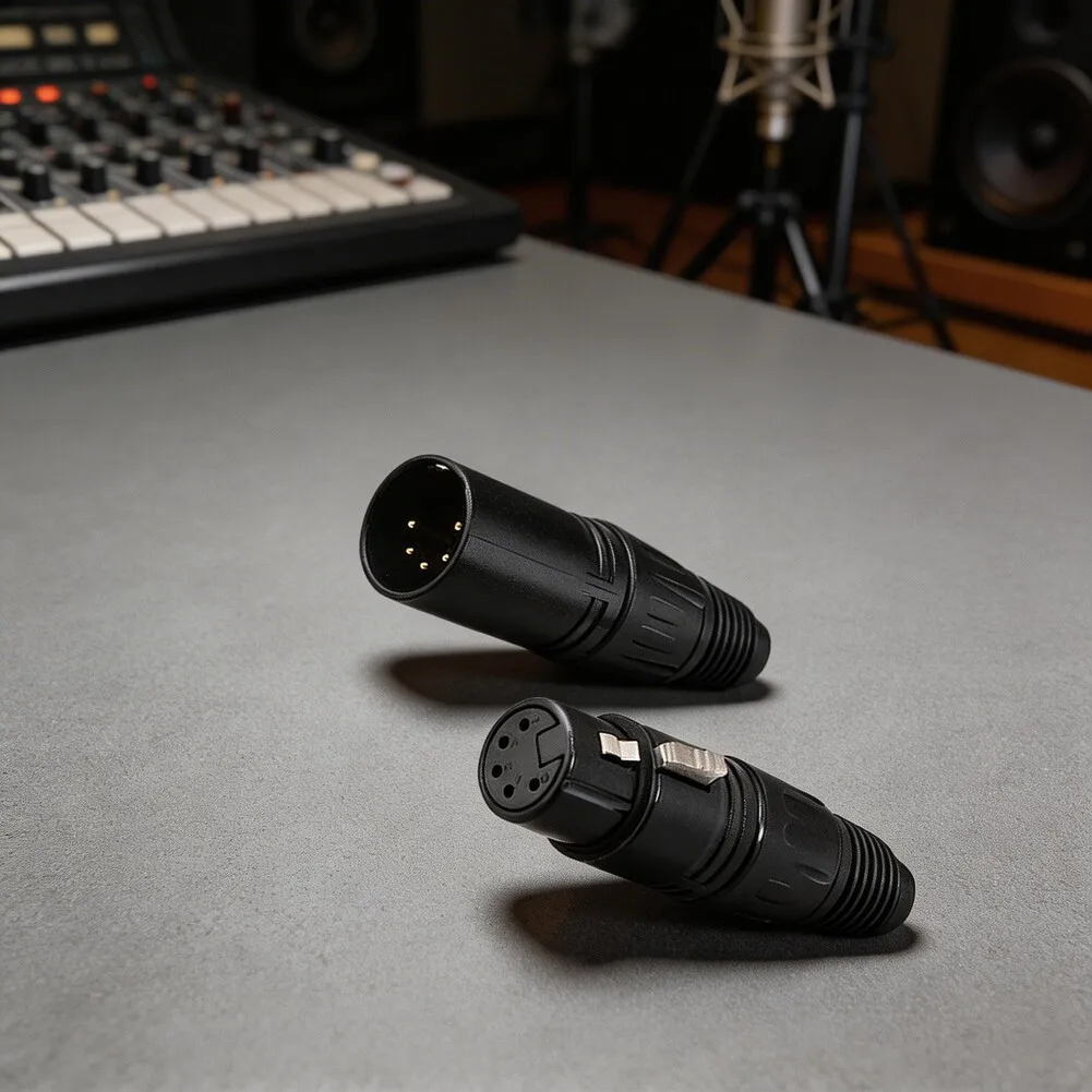 10pcs 5-Pin XLR Connectors Male & Female Suitable Secure Locking Mechanism For Microphones, Cameras, And Amplifiers