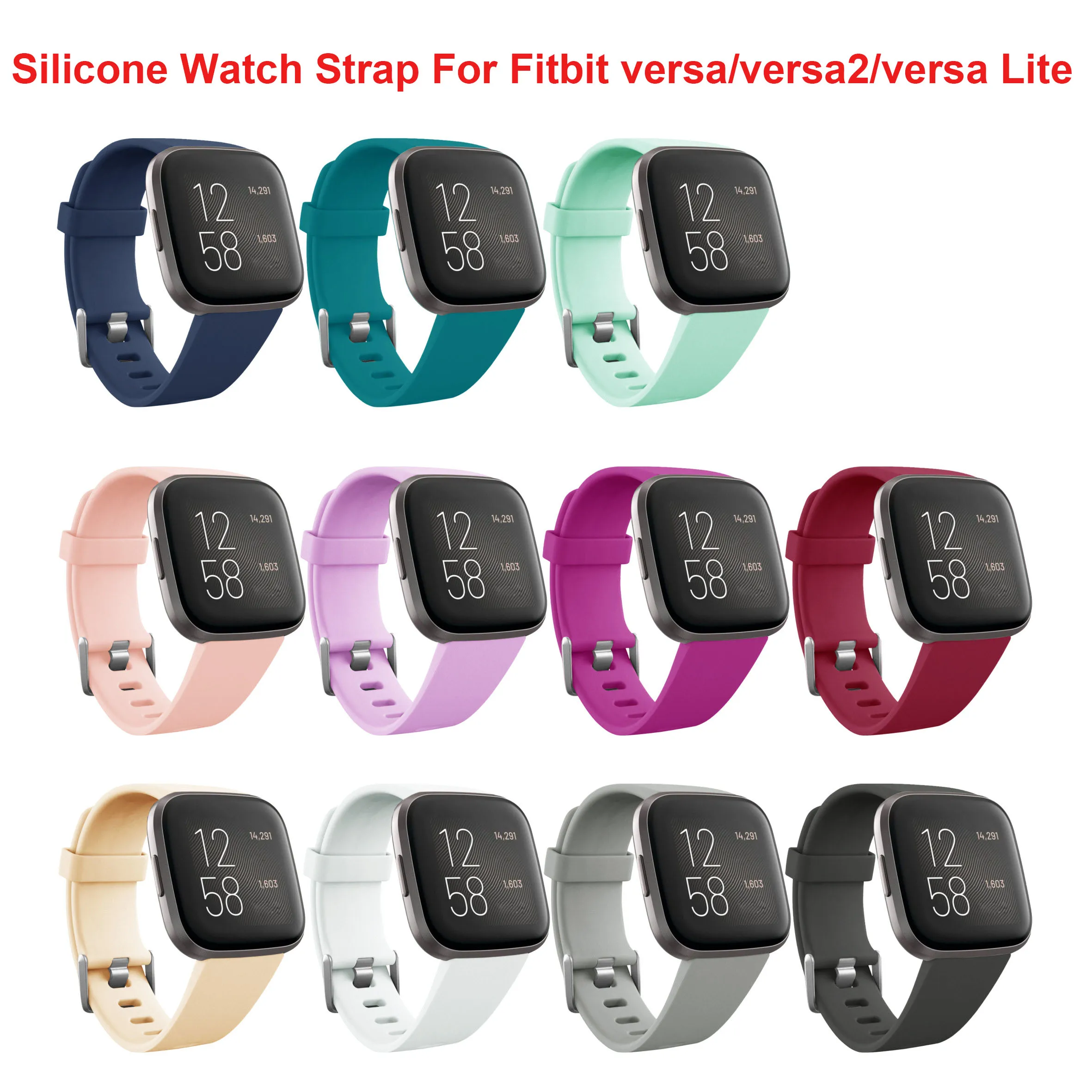 

Sport silicone Strap for Fitbit Versa/Versa2/Lite Smartwatch accessory replacment band Bracelet band for Fitbit Versa Wristband