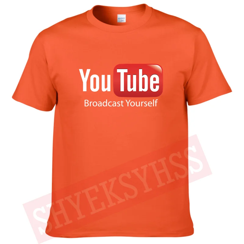 YouTube Broadcast Yourself Men\'s T Shirt Interesting Video Website Street Short Sleeve 100% Cotton Universal T-shirt