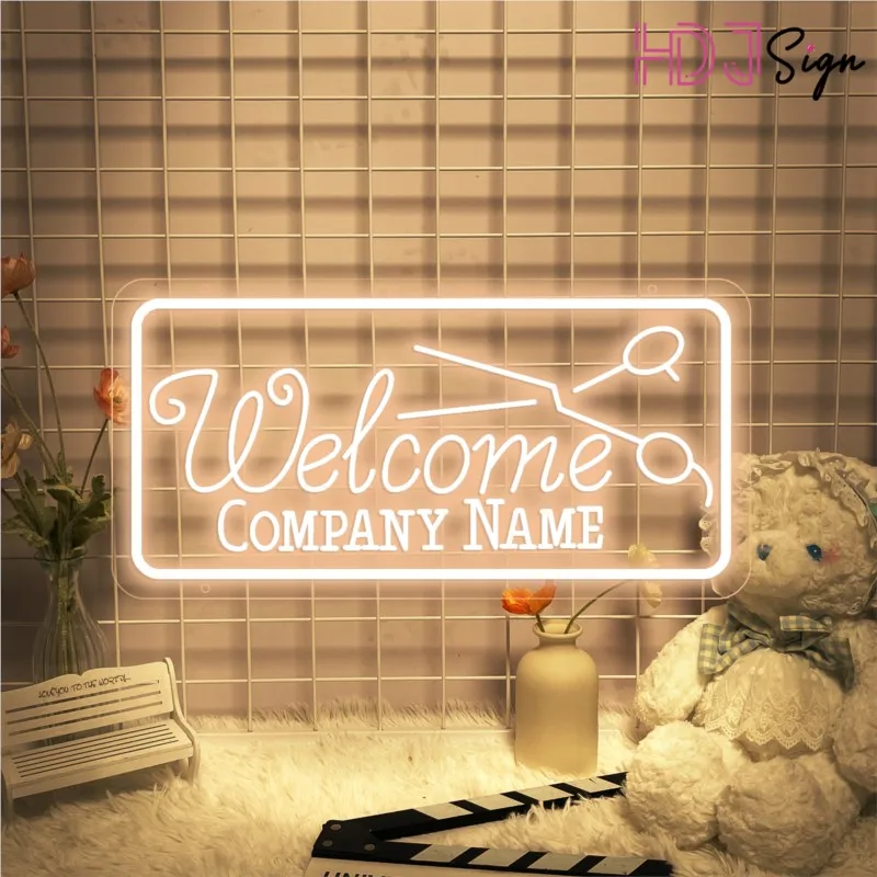 

Welcome Hair Room Neon Sign Gift Custom 3D Engraving LED Light Beauty Room Wall Decor For Lashes Nail Shop Room Bedroom