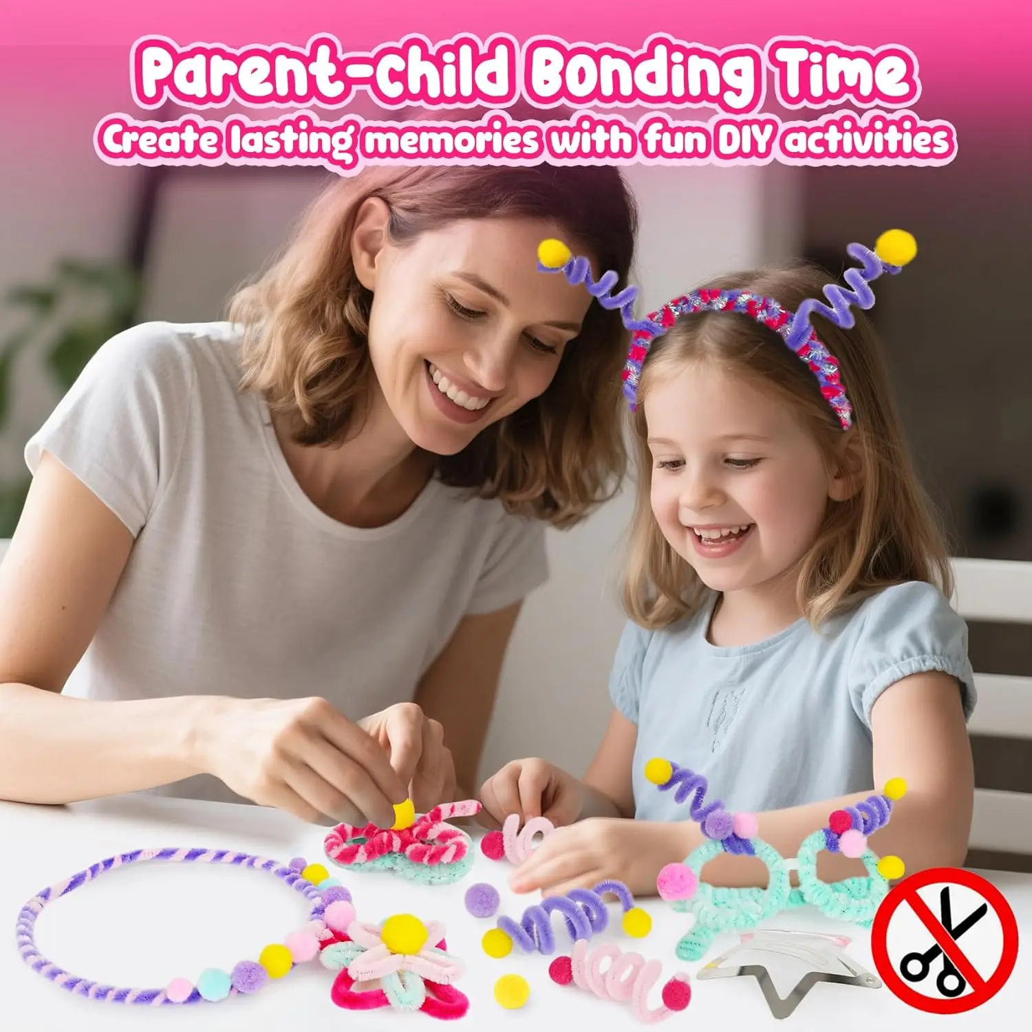 Kunst & Handwerk Schmuckherstellungs-Set, Mehrfarbige Chenille-Stiele, DIY Pfeifenreiniger Kunstbedarf für Kinder, Dekorationen, Geburtstagsgeschenke