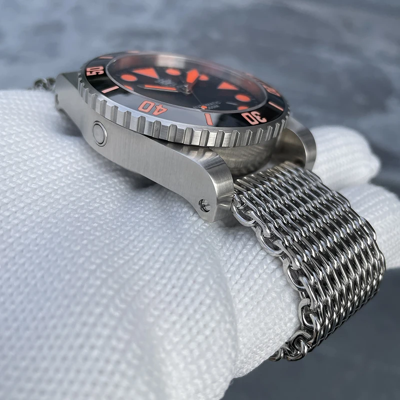 ساعة غواص رجالية من STEELDIVE 46.5 ملم ساعة يد ميكانيكية أوتوماتيكية 2000 متر مقاومة للماء C3 مرآة ياقوت مضيئة NH35 حافة سيراميك