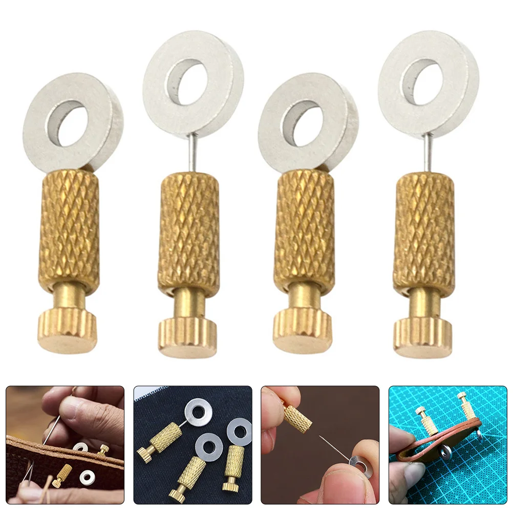 

4Pcs Located Needles DIY Craft Supplies Brass Stainless Steel Durable Stitching Pin Wallet Bag Sofa Repair