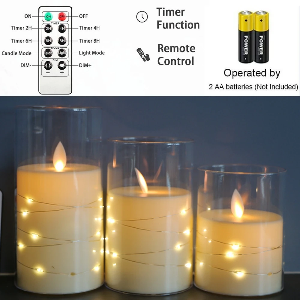 Remote Control With Timer LED Electronic Candle Lights Flameless Candle LED Candle Set For Christmas Wedding Birthday Decor