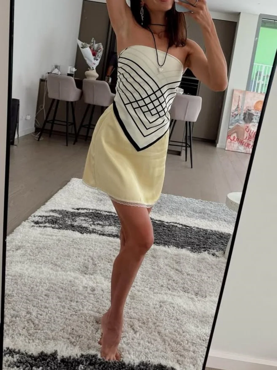 

Женская атласная мини-юбка с кружевной отделкой и высокой талией, шелковые кружевные юбки, шелковистая атласная юбка-комбинация Y2k, юбки на выход, новая мода