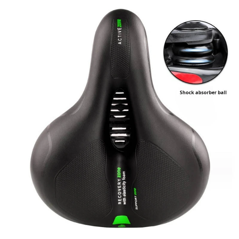 Hollow Breathable Bicycle Saddle Men Women MTB Road Bike Saddle Shock Absorbing Comfortable Big Butt Bike Seat Safety Warning