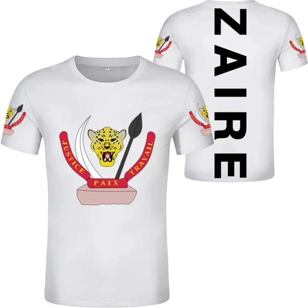 2024 Summer New Hot Zaire 3DT T-shirt Republic of Congo Flag Large Size Relaxed Comfortable Breathable Fashion Top