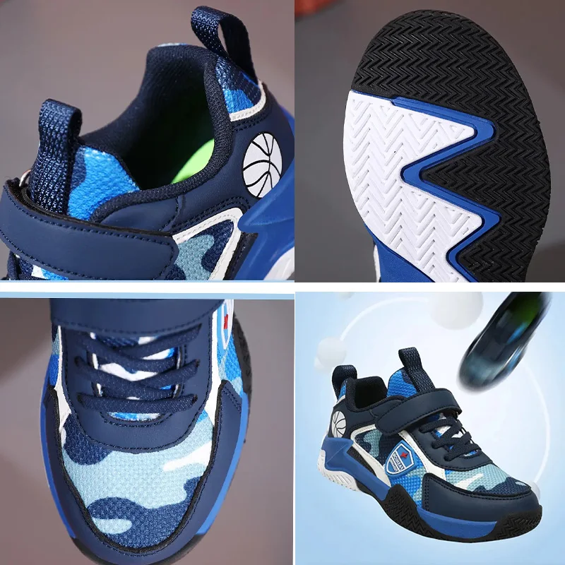 Zapatos Deportivos antideslizantes para niños, zapatillas de baloncesto resistentes al desgaste para exteriores, zapatos de goma para niños