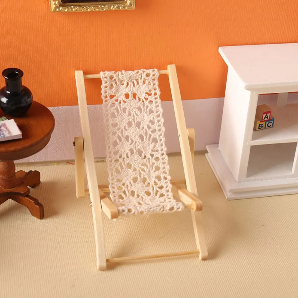 

Miniature Dollhouse Foldable Deck Chair Chair Model Dollhouse Mini Foldable Chair Mini Toy Doll House Chair Furniture Furniture