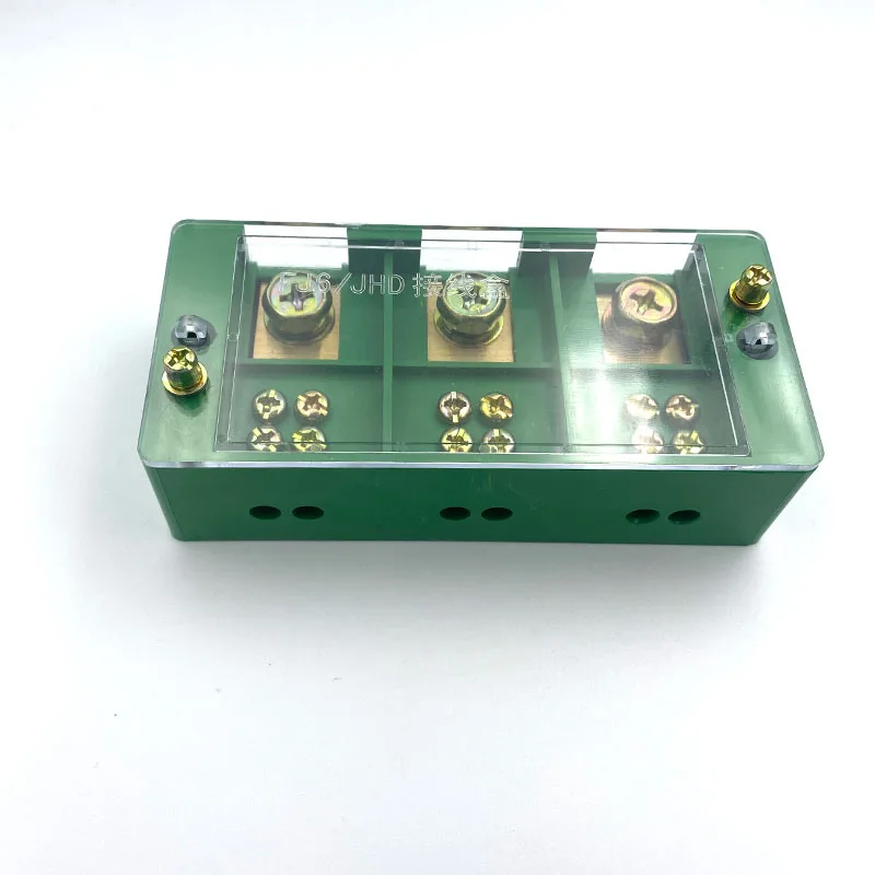 

Three Phase Junction Box 3 in 6 out Multi Outlet Tap Terminal Meter Box 380V Copper Wire Splitter Box Wire Splitter Terminals