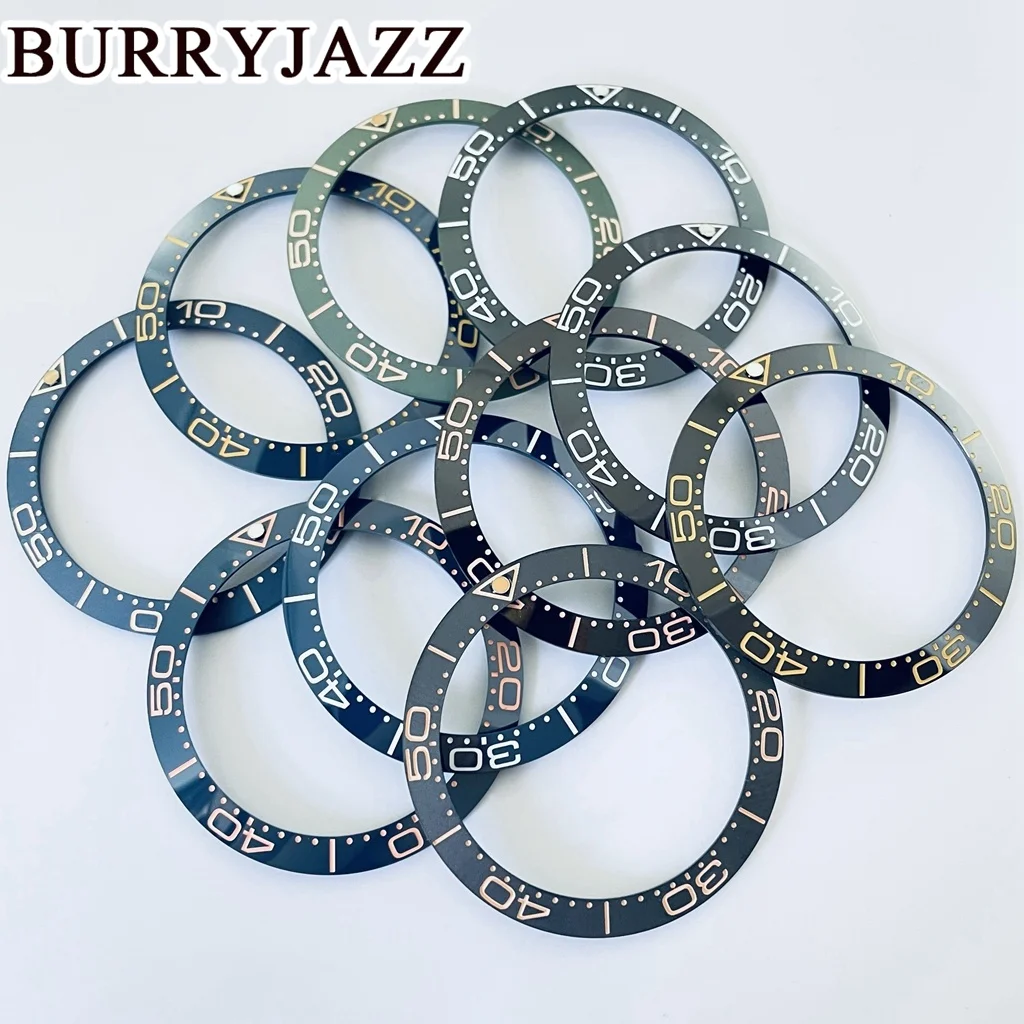 BURRYJAZZ 38mm Ceramic Watch BezelDifferent Styles Insert for Seamaster 300 Ring Accessories Mod Parts Repair Circ