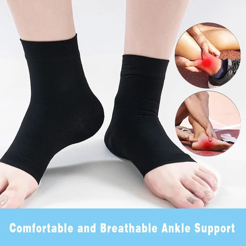 Legbeauty 1 Pair Sports Compression Ankle Braces For Plantar Fasciitis Ankle Sprains Men Women Soccer Running Protective Covers