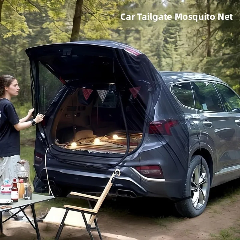 Outdoor Camping SUV Tail Mosquito Net Portable Travel Tent Car Mounted Mesh Window Anti-Mosquito Insect Screen Protection