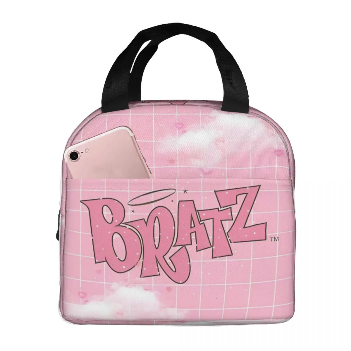 Pink Bratz Insulated Lunch Bag Cooler Bag Meal Container Large Tote Lunch Box Men Women Beach Picnic