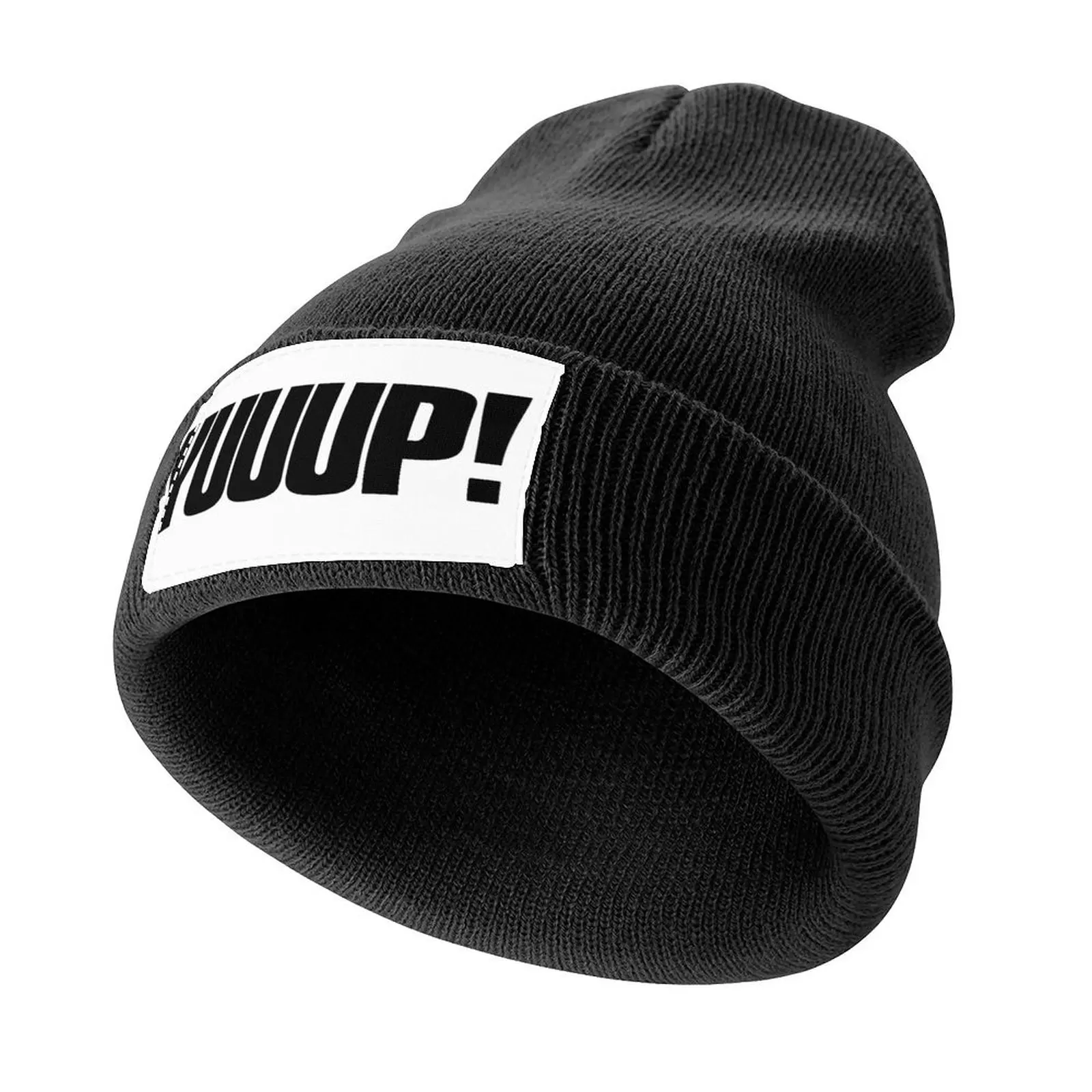 

Yuuup! popular auction saying, auctioneer storage gift in black text Knitted Cap Military Cap Man derby hat Mens Tennis Women's