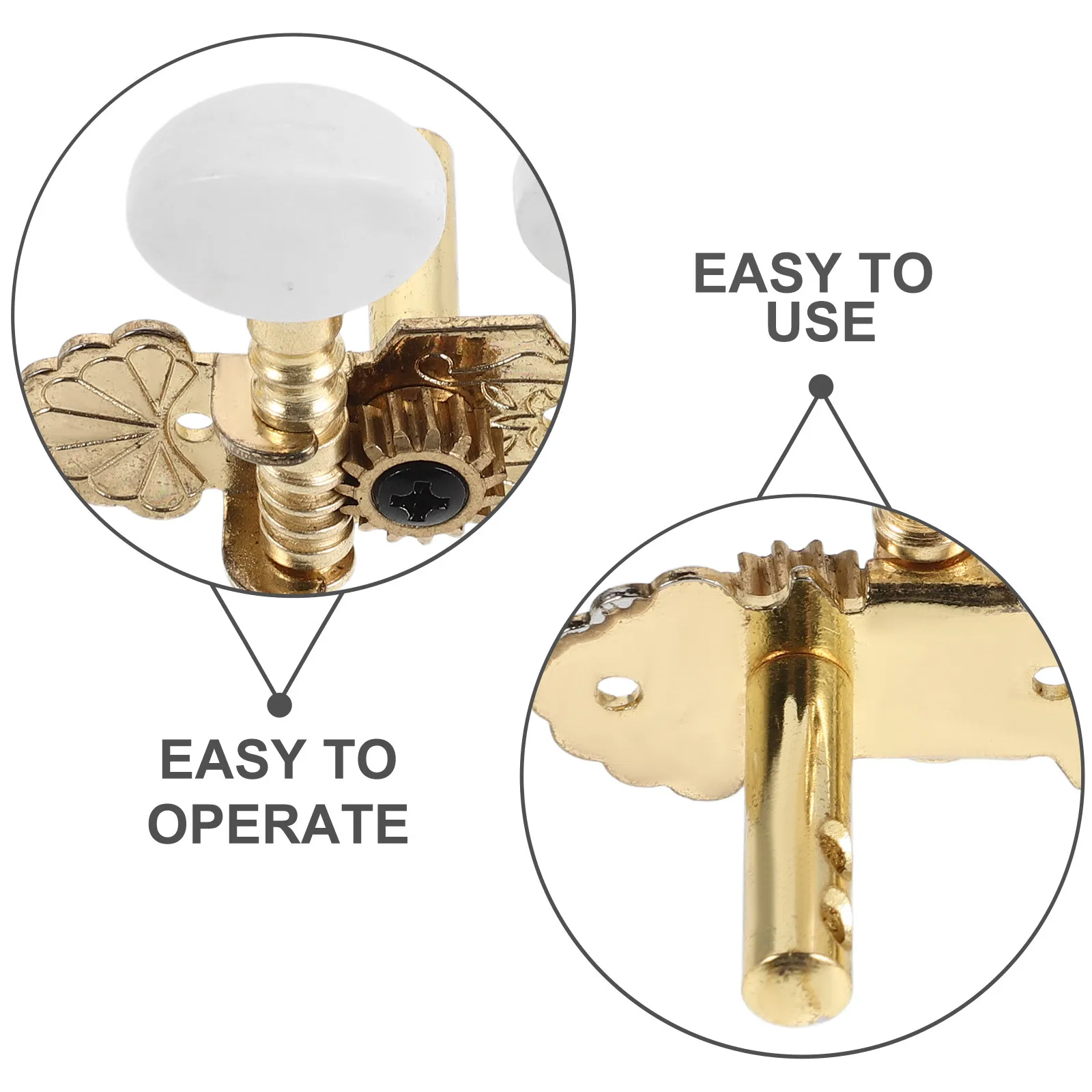 1Set Ukulele Tuning Pegs Brass Vintage Style Classic Guitar Tuners 2R2L Machine Heads Replacement Acoustic Guitar Tuner Pegs view 4
