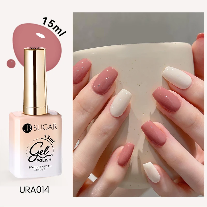 UR SUGAR 15ml Latest Color Gel Super Gorgeous Nail Manicure Semi Permanent Soak off UV LED Nude Pink Red White Nail Gel Varnish