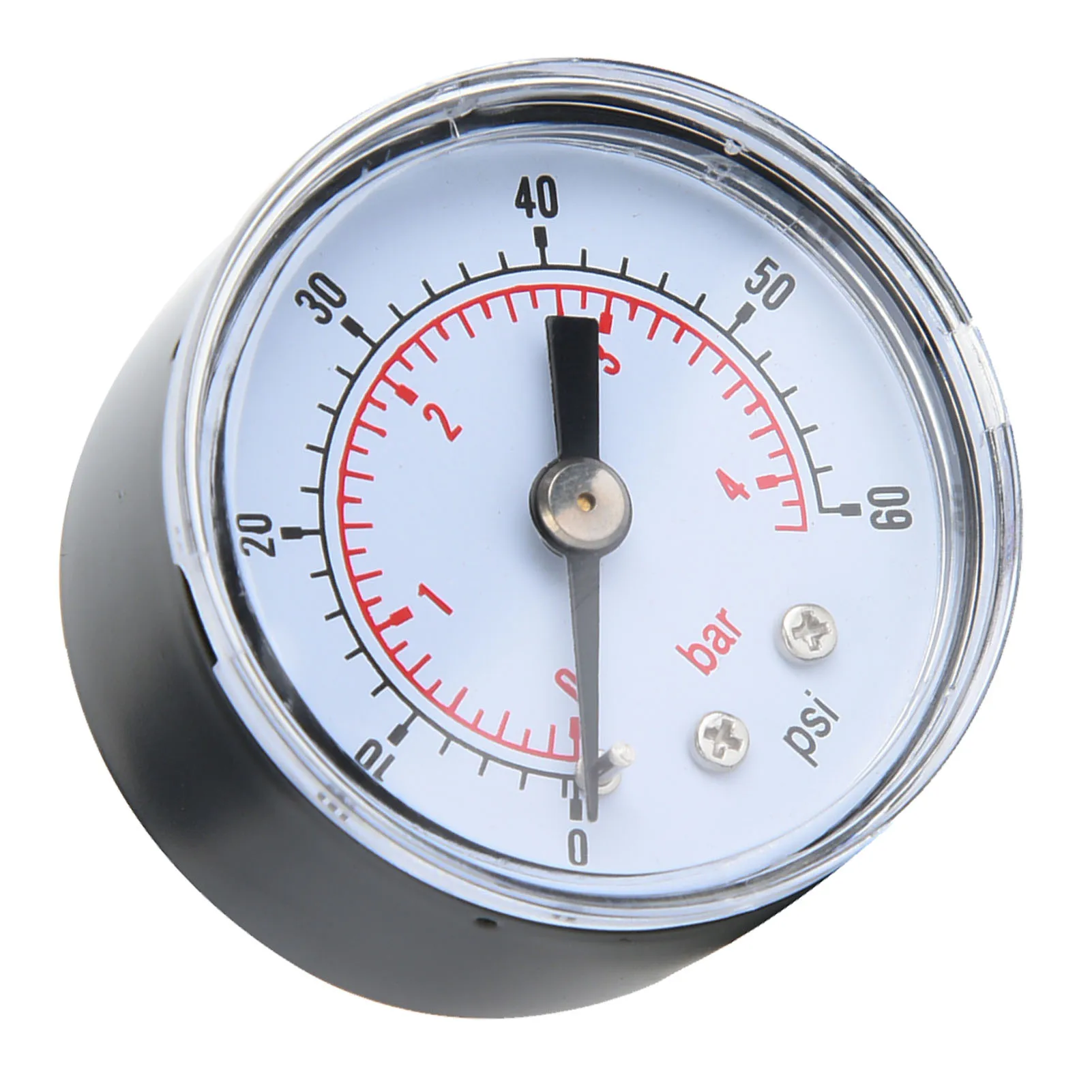 Medidor de pressão mecânico para ar, óleo e água, conexão traseira BSPT de 1/8 polegadas (0-60psi 0-4bar)