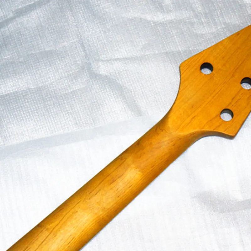 5-saitiger Bass-Ahornhals mit Palisandergriffbrett-Inlay, Perlenblock + Perlenbindung, Holzfarbe – Detail 3