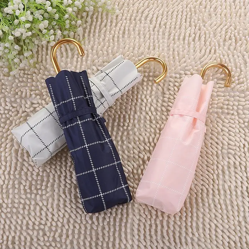 Umbrella for Women, Folding, South Korea, Small, Fresh, Rain, Sun, Sunscreen, UV Protection, Foreign Trade