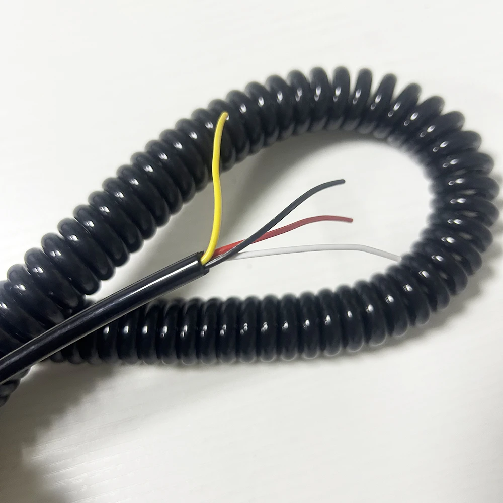 

4-Core Shielded Spring Wire Spiral Signal Cable Aluminum Foil Braided 20AWG 22AWG 24AWG 26AWG High-Quality Line for Electronics
