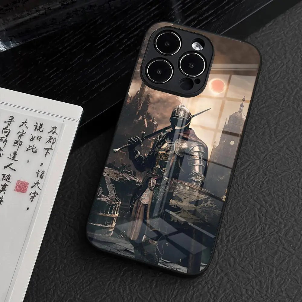 Game Dark Souls Phone Case for iPhone 15 Pro Max 14 Plus 12 Mini 11 13 14 Pro Max Magsafe Wireless Charge Glass Cover