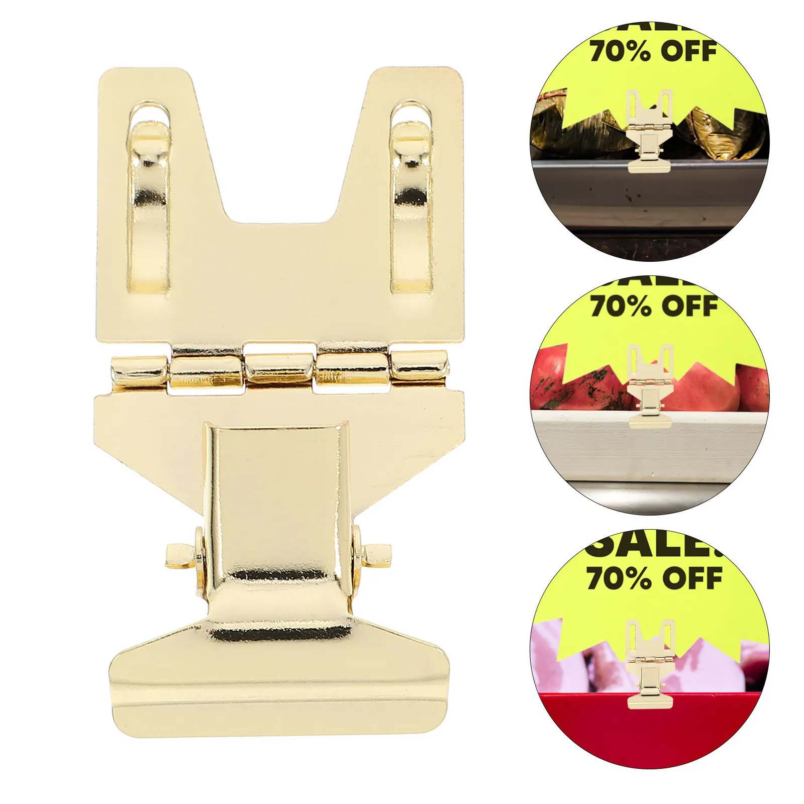 

10Pcs Stainless Steel Label Holder Clips Clip-on Sign Stand for Price Tags Retail Display Advertising Promotional Sign Holder