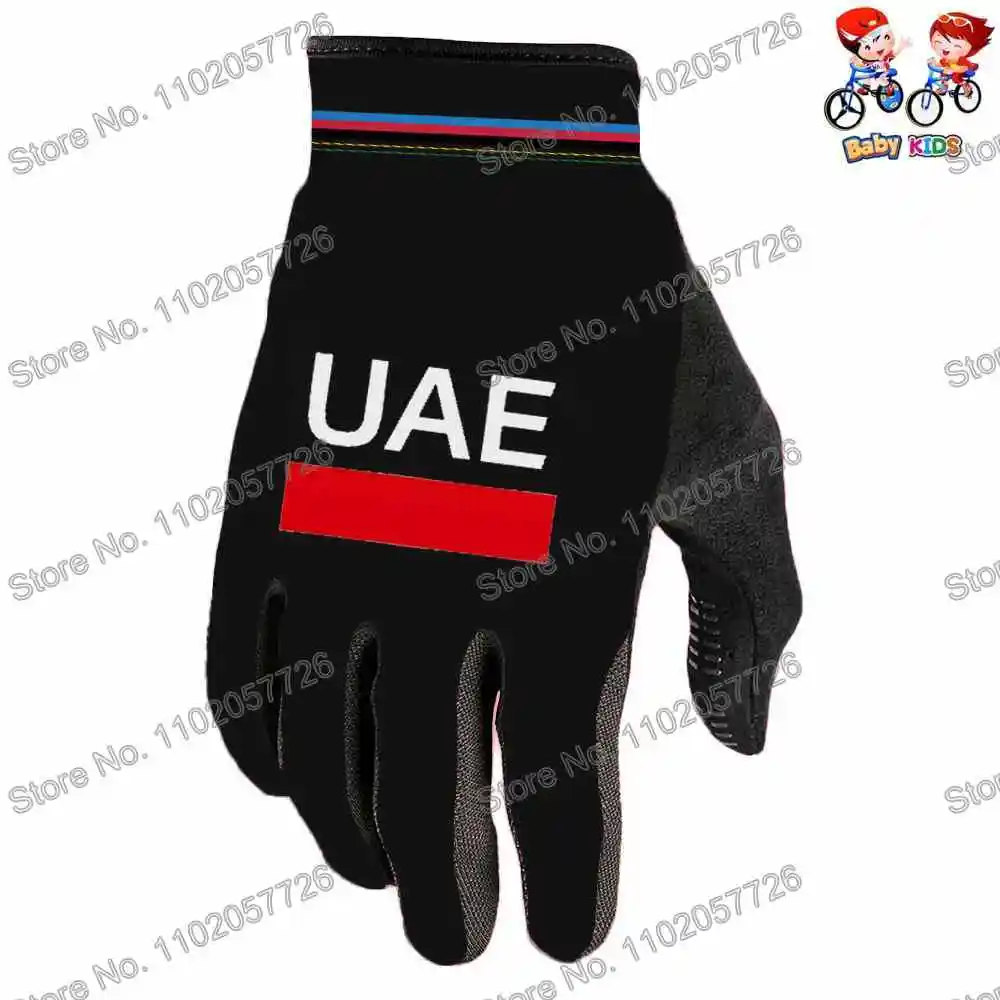 UAE Team بطل العالم الأطفال 2025 قفازات ركوب الدراجات دراجة جل قفاز كامل الأصابع شتاء أولاد قميص دراجة جبلية دراجات جبلية مجموعات رياضية #6
