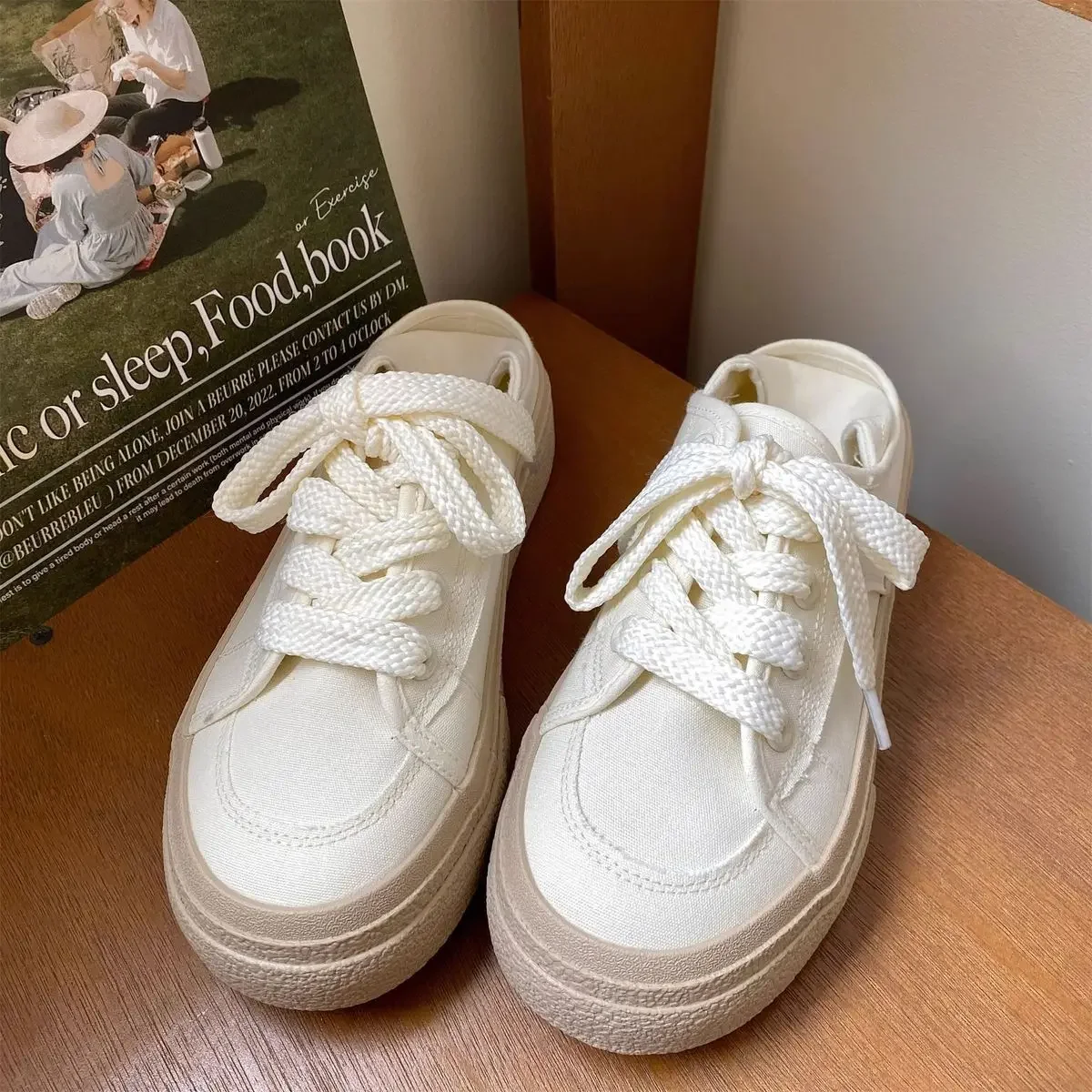 العصرية الكورية صنع أحذية رياضية من قماش القنب الكرمل الخريف الشتاء جمع جولة تو منصة سميكة الانزلاق على لملابس المرأة اليومية ​