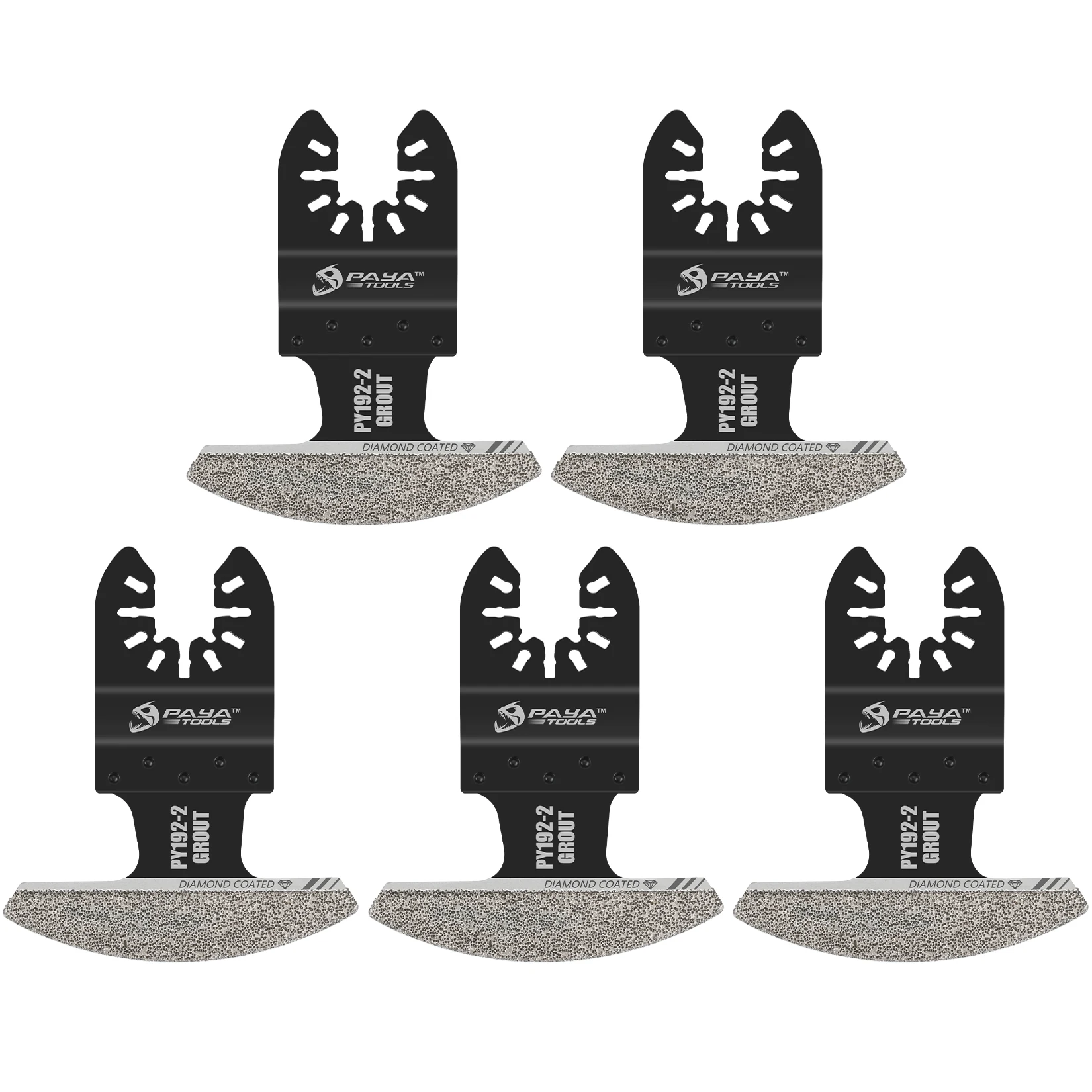 PAYA Universal Fit 40-50 Grit Double-Sided Diamond-Grit Curved Cutting Edge Oscillating Blade for Grout Removal Tile Joints
