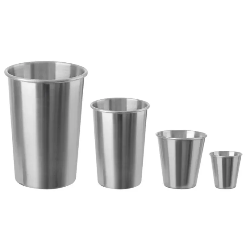 30/70/170/330ml Stainless Steel Metal Cup Outdoor Camping Travel Cup Tableware Coffee Tea Milk Beer Whiskey Cup Kitchen Home