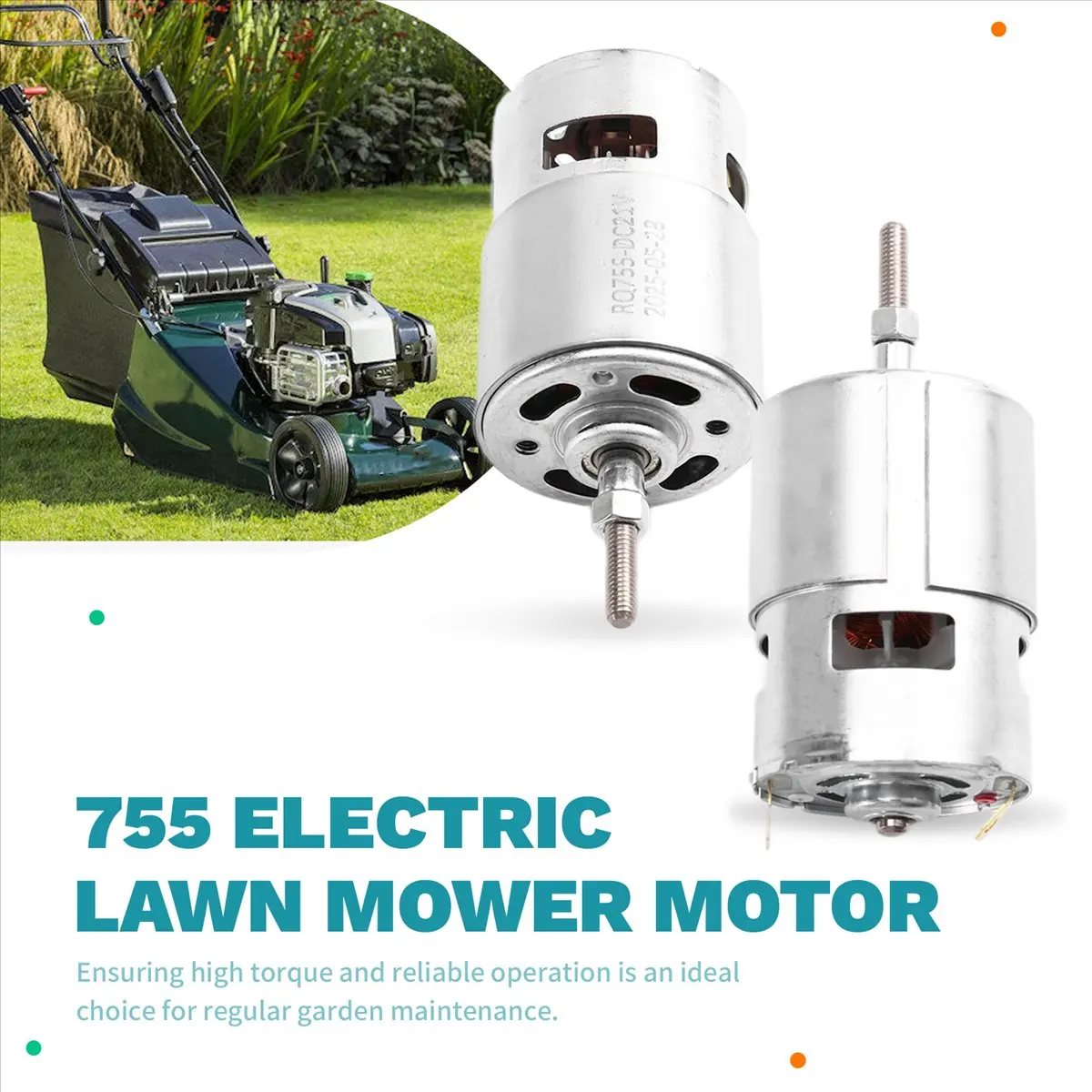 

5 шт. 755 двигатель постоянного тока для триммера для сорняков 21 В двигатель для резки травы с длинным валом для эффективной резки и обрезки сорняков